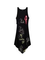 Desigual Suknelė žalia / raudona / juoda