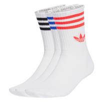 ADIDAS ORIGINALS Kojinės '3-Stripes Crew 3 Pairs' mėlyna / šviesiai raudona / juoda / balta