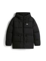 Tommy Jeans Žieminė striukė pilka / juoda / balta