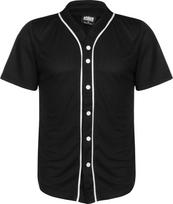 Urban Classics Marškiniai 'Baseball' juoda / balta