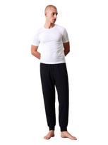 Lyle & Scott Ilga pižama 'Ward' juoda / balta