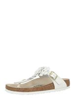 BIRKENSTOCK Šlepetės per pirštą 'Gizeh Flowers 1026686' balta