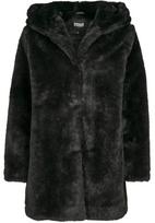Urban Classics Demisezoninis paltas ' Ladies Hooded Teddy Coat ' juoda