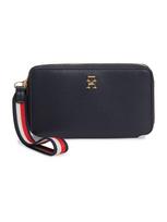 TOMMY HILFIGER Piniginė 'Signature Tape Wrist Strap' tamsiai mėlyna