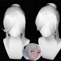 Jett Valorant Cosplay Wig No Fear Contract Direct From Manufacturer Anime Realistic Show Mechanism Synthetic Hair Suit as the picture- white