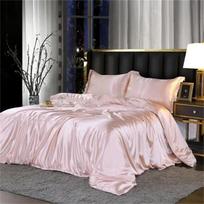 High-end Blending Natural Mulberry Silk Bedding Set Luxury Satin Silky Queen Size Duvet Cover Set with Sheets King Size Bed Set 120x200cm bed 4 pcs gray