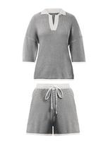 Imily Bela Moteriškas kostiumėlis su kelnėmis šviesiai pilka / juoda
