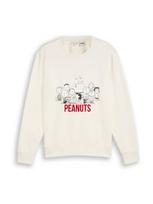 TOM TAILOR Megztinis be užsegimo 'Peanuts' ryškiai raudona / juoda / vilnos balta
