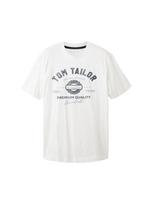 TOM TAILOR Marškinėliai tamsiai mėlyna jūros spalva / safyro / balta