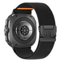 Parachute Nylon Band For Samsung Galaxy Watch 7 Ultra 47mm smartwatch magnetic Bracelet correa Galaxy watch 2026 Ultra Strap Galaxy Watch 7 Ultra juoda