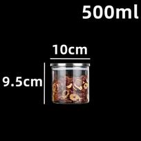 500/750/1100/1700ml Stiklinis apvalus maisto laikymo indas su nerūdijančio plieno dangteliu Namams Kavos pupelės Arbata Grūdai Užkandžiai Vaisiai Laikymo indas gray