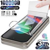 3 vnt. hidrogelio plėvelė Google Pixel 10 9 Pro XL 9A 8 7 Pro 8A, ekrano apsauga Google Pixel 7A 6A 6 Pro 5 5A 4A 4 XL, dangtelis Google Pixel 10 Pro XL balta