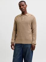 JACK & JONES Megztinis 'JJPANNEL' šviesiai ruda