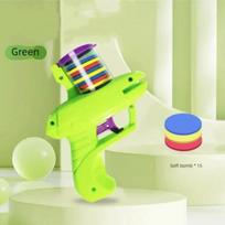 Creative Carrot Frisbee Launcher Toy Gun for Cats Dogs Interactive Manual Soft Disc Shooter Pet Training Toy žalia