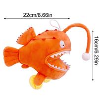 Soft Cartoon Lantern Fish Plush Toy Simulation Monkfish Cute Lophiiformes Ocean Animal Doll Birthday Gift For Kids orange