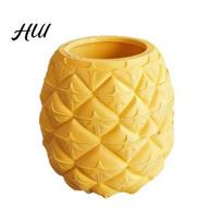 Succulents Plant Pot 3D Printed Pineapple Shaped 2-in-1 Pen Holder & Pot, Bright Yellow Pens Desktop Stationery Cup, Multi-Use Container for 1pc beige
