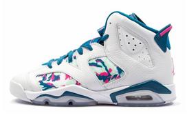 Jordan 6 Retro Baltas Lazerinis Fuksija Žalias Abyss GS 543390-153 37.5 gray