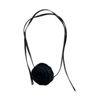 Rose Flower Neckband Choker Necklace Jewelry Temperament Long Strap Neck Chain 1 black