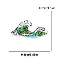 Blue Green Western Cowgirl Surfing Series Embroidered Patches Cartoon Iron On Patches For Clothing DIY Hats Jackets Sew Decorate white