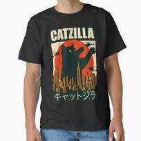 Catzilla Funny Cat Parody King of Monster T Shirt for Cat Lover Short Sleeve Graphic Tee Cute Kitty Y2k Clothes All Size Tops S