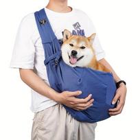 Dog Sling Carrier Bag, Pet Shoulder Crossbody Bag, Portable Hands Free Double Sided Dog Travel Bag For Outdoor Supply mėlyna