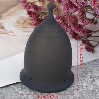 Menstrual Cup Medical Grade Soft Silicone Moon Lady Period Hygiene Reusable Cups S gray