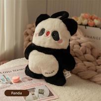 Hot Water Bottle Winter Warmer National Standard Rechargeable Plush Panda Hand Warmer with Double Hand Pockets Detachable Portable Cartoon Hand Warmer Panda Vertical - National Standard Edition black