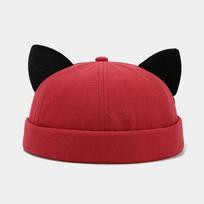 Ldslyjr Four Seasons Cotton Cartoon Docker Cap Brimless Hat Skullies Beanie Hats Landlord Sailor Cap Men And Women 06 56-60cm wear raudona