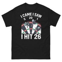 Funny Darts T-Shirt - I Hit 26 Dart Player Graphic Tee M gray