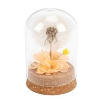 Real Dandelion Eternal Flower Natural Elegant Preserved Flower in Glass Dome for Bedroom Living Room Office white