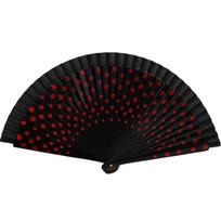 Practical Dots Pattern Flamenco Spanish Folding Fan Wood Handle Vintage Hand Fan Colorful Dancing Fan Filming Props black