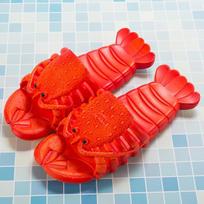 Little Lobster Beach Slippers With Breathable Pvc For Kids And Couples Comfort Red,25 red