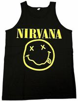 NIRVANA Smiley Face Tour TANK TOP T-shirt Kurt Cobain Rock Vest Men's Black New XXXXL yellow