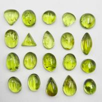 Natural Peridot Mix Shape Cabochon Loose Gemstone Lot 20-25 Pcs 5-9 MM 30 CT Peridot Cabochon Gemstone For Jewelry Making žalia