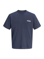 JACK & JONES Marškinėliai šviesiai mėlyna / ruda / tamsiai pilka / balta