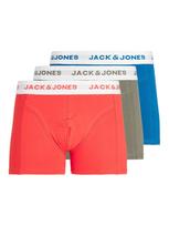 JACK & JONES Boxer trumpikės 'Daniel' mėlyna / rusvai žalia / raudona / balta