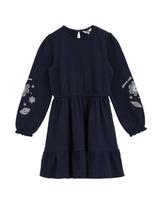 WE Fashion Suknelė tamsiai mėlyna jūros spalva / balta
