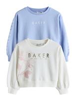 Baker by Ted Baker Megztinis be užsegimo šviesiai mėlyna / auksas / rožių spalva / balta