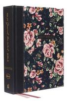 NKJV, Journal the Word Bible, Cloth Over Board, Gray Floral, Red Letter Edition, Comfort Print: Reflect, Journal, or Create Art Next to Your Favorite Verses