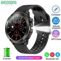 SACOSDING Smart Watch Bluetooth Call LED Flashlight 410mAh Battery Multi-sport Modes Fitness Tracker Waterproof Smartwatch for Men black