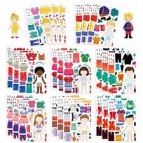 8 Children's Dressing Stickers Can Be Waterproof Diary Hand Stickers Gu Card Stickers DIY Decorative Stickers Ins Stickers