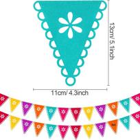 Four-Sided Mexican Pinata Party Bunting Garland blue