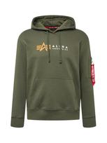ALPHA INDUSTRIES Megztinis be užsegimo alyvuogių spalva / šviesiai oranžinė / raudona / balta