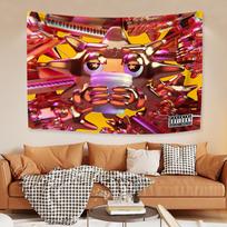 Chief Keef Amerikos vėliavos gobelenas Klasikinis reperis Sieninė dekoracija Namų dekoras Bendrabučio fonas Gimtadienio dovana Koncertinis plakatas 29x37in black