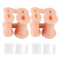 1pairs Bunion Corrector Orthopedic Hallux Valgus Regulator Toe Separator Silicone Hammer Toe Straightener With 6 Sponge Plugs smėlis