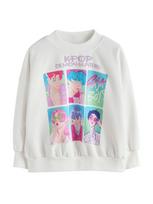 Next Megztinis be užsegimo 'K-Pop Demon Hunters' nebalintos drobės spalva / šviesiai mėlyna / levandų spalva / rožinė