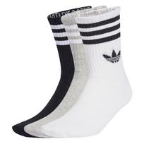 ADIDAS ORIGINALS Kojinės '3-Stripes Crew 3 Pairs' margai pilka / juoda / balta