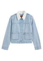 LEVI'S ® Demisezoninė striukė tamsiai (džinso) mėlyna / balta