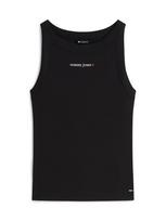Tommy Jeans Palaidinė be rankovių 'Logo Slim Tank' juoda / balta