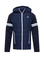 JACK & JONES Demisezoninė striukė 'Logan' tamsiai mėlyna / tamsiai mėlyna / balta